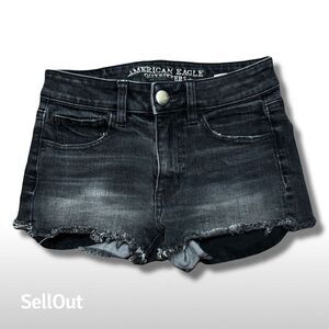 American Eagle Women's Hi-Rise Shortie Shorts Black Size 00